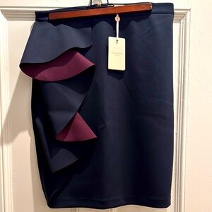 NEW WITH TAGS Ted Baker Pencil Skirt with Ruffle Detail